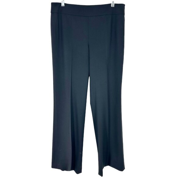 Lafayette 148 Black Lightweight Stretch Wool Wide Leg Trousers Size 10 Office - Picture 2 of 6